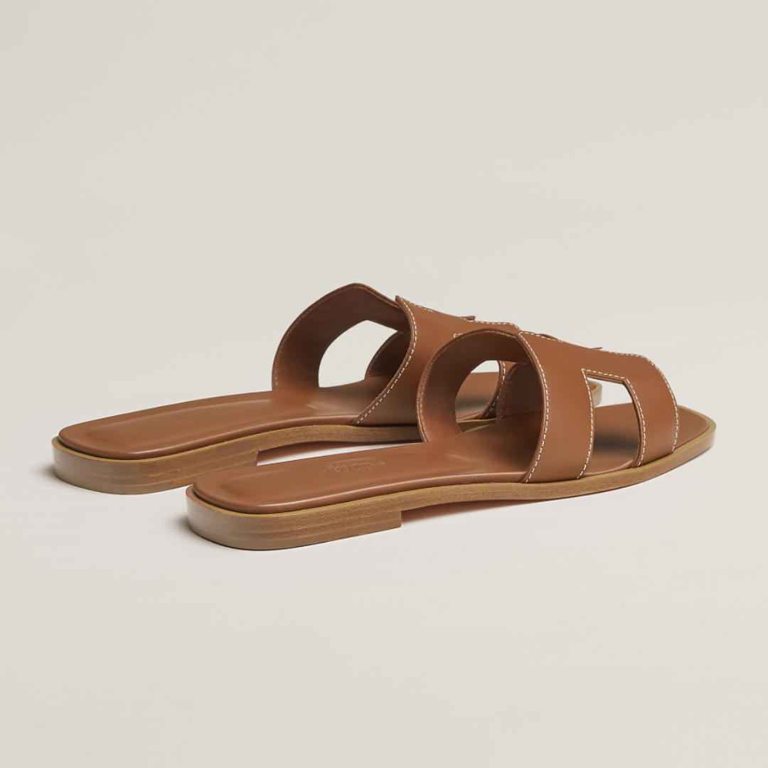 HERMES Oran Sandals Gold